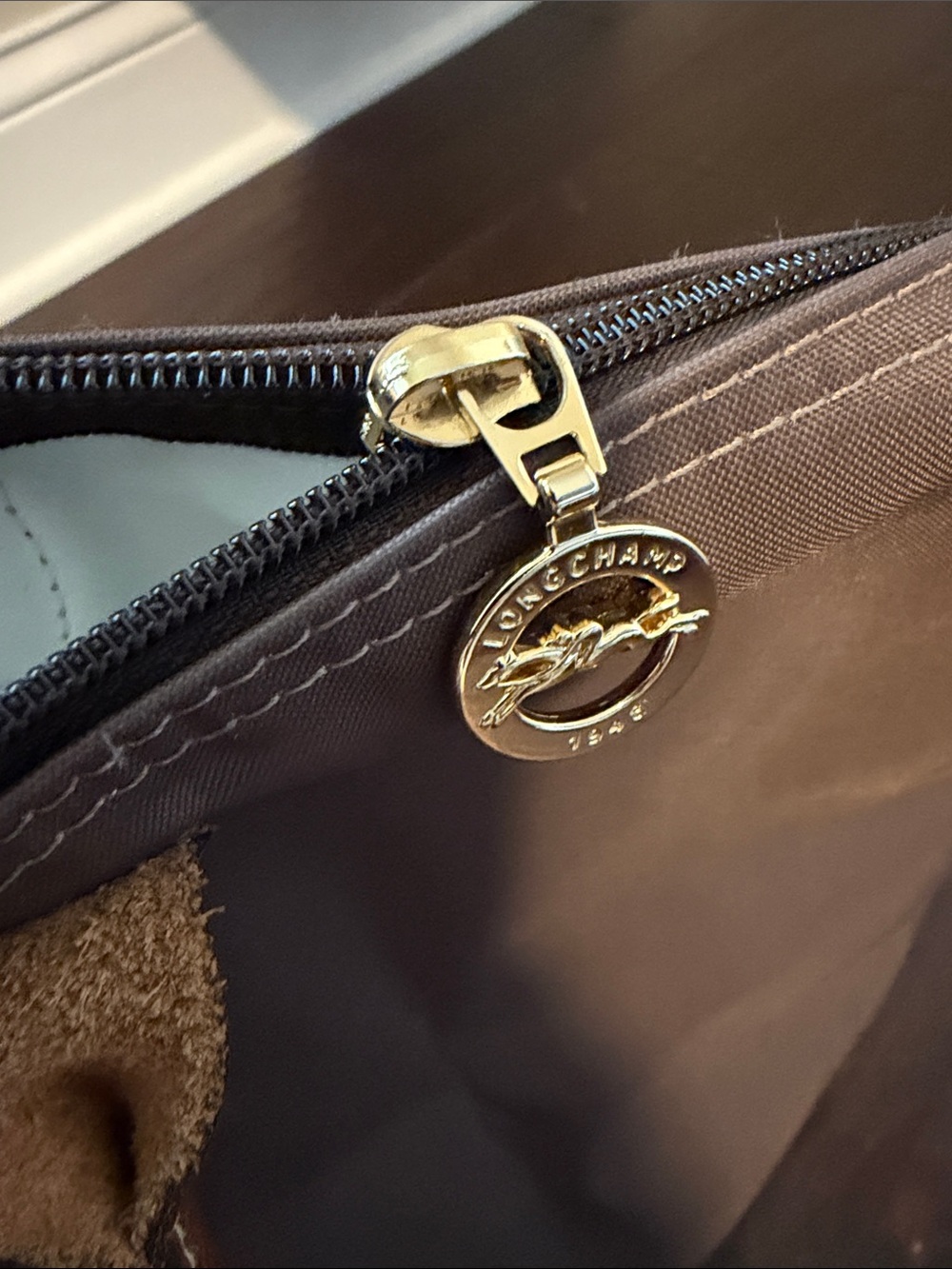 Longchamp le pilage Brown Tote Bag - Picture 9 of 11